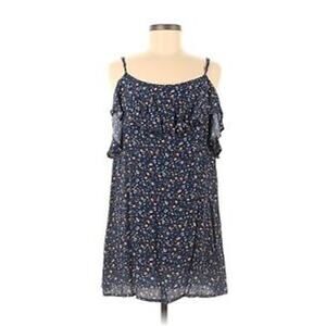 Forever 21 Boho Casual Dress Mini Sleeveless Frills Ruffles Floral Size Medium